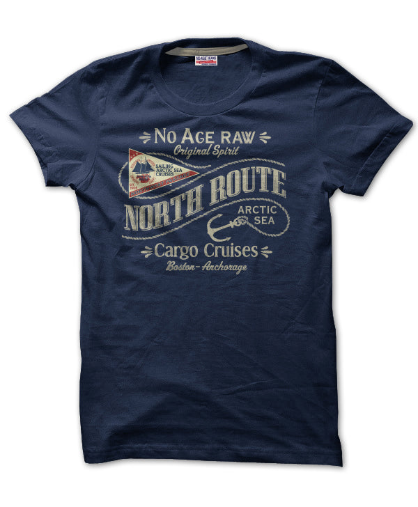 T-shirt homme regular col rond NO AGE NORTH, tissu doux, couleur neutre, vue de face, style décontracté et confortable.