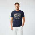 T-shirt homme regular col rond NO AGE NORTH, coton avec logo sur la poitrine, vue de face sur fond blanc.