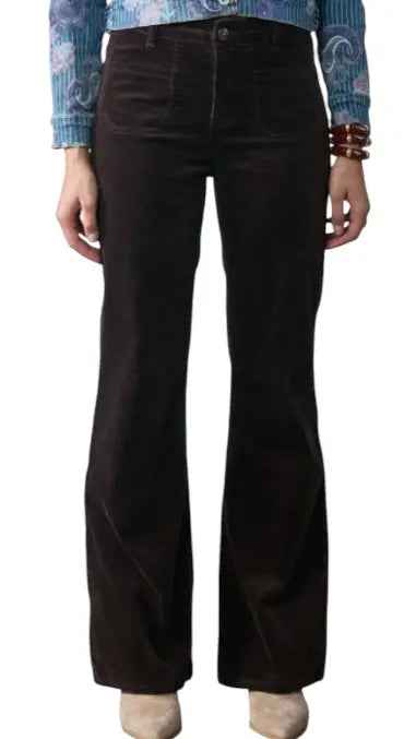 Pantalon femme en velours flare