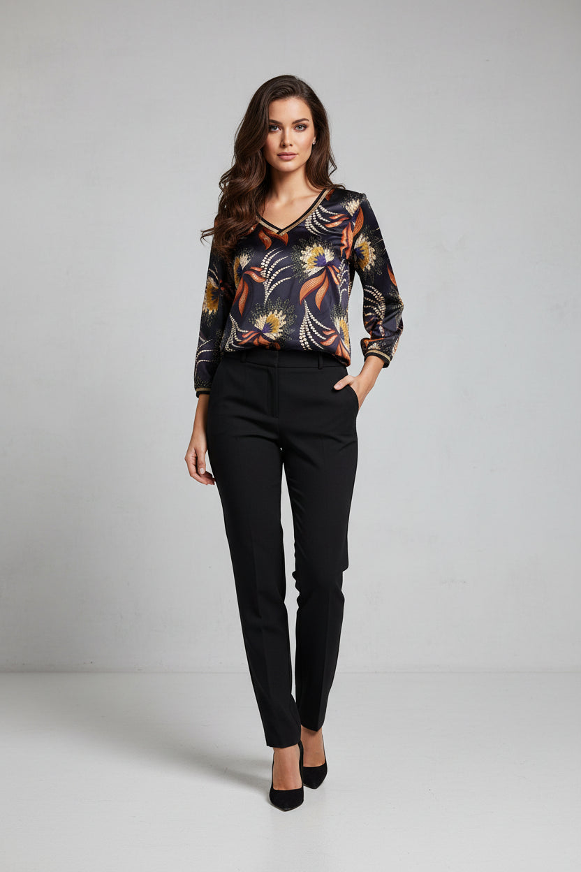 Blusa estampada elegante para mujer