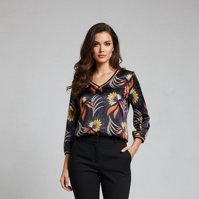 Blusa estampada elegante para mujer