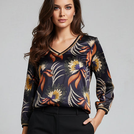Blusa estampada elegante para mujer