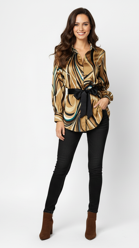 Chic and original NO AGE women's chemisier with unique design and elegant details.
