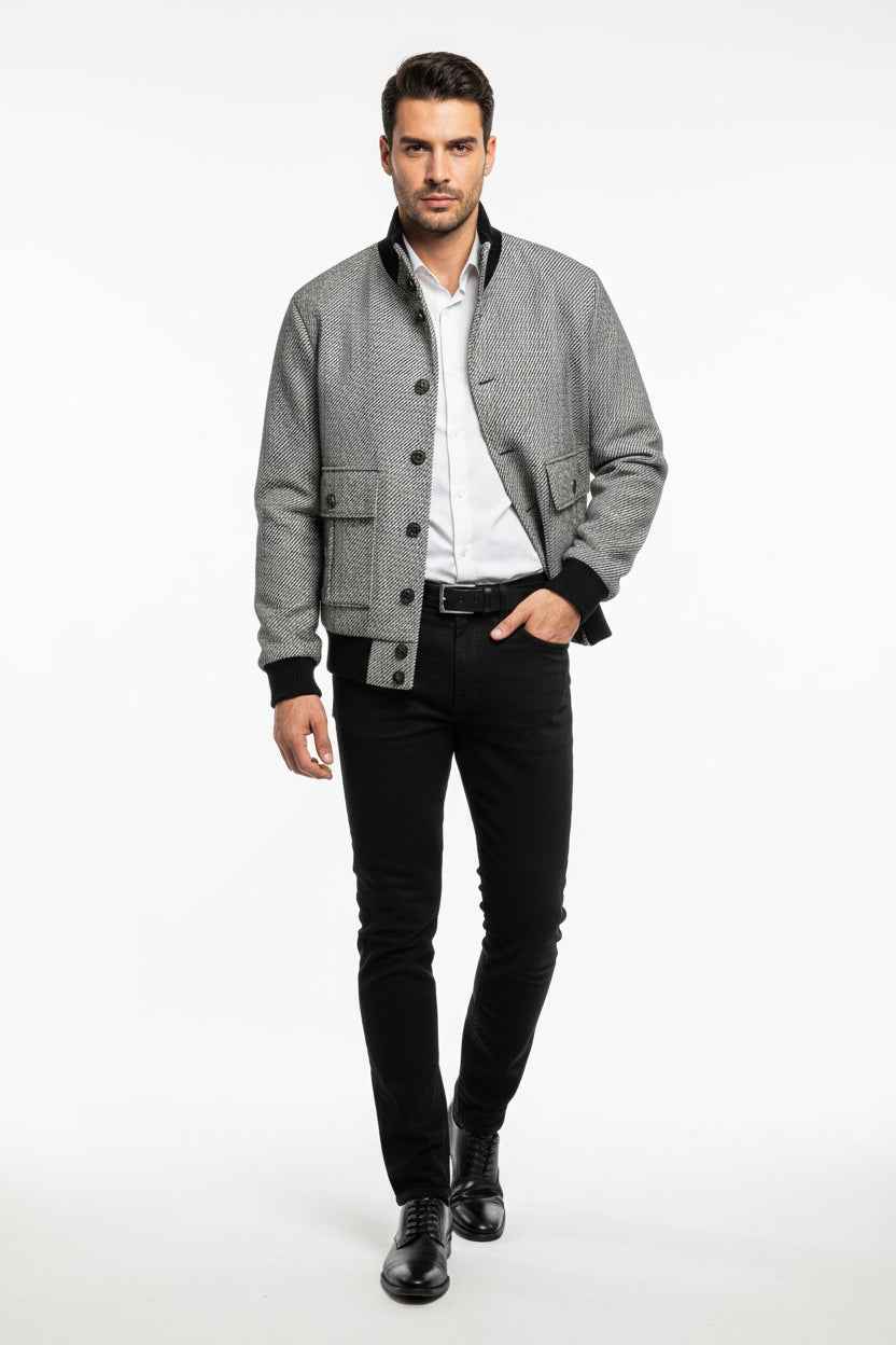 Blouson homme touché lainage