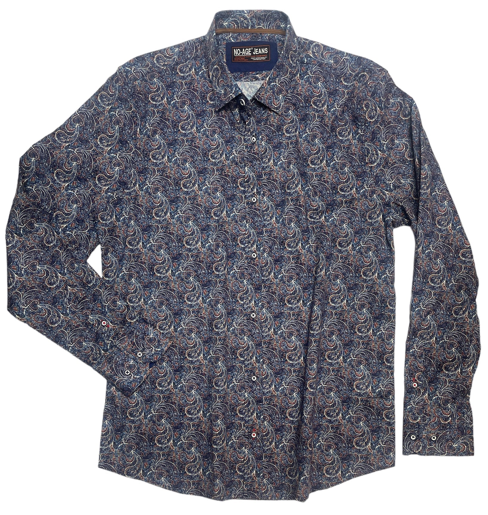 Chemise homme bleu Slim imprimé volut NO AGE