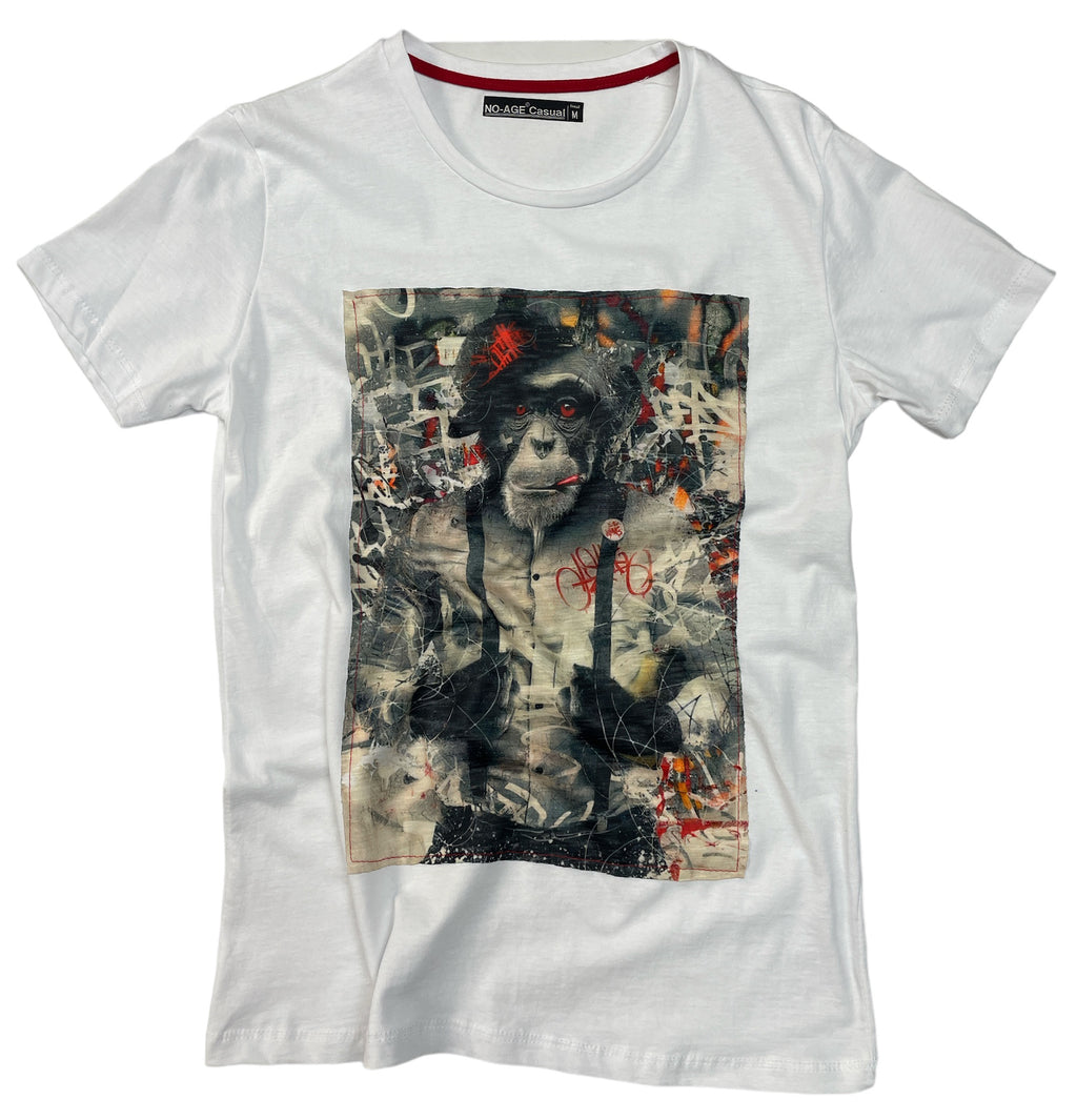 Men's regular crew neck T-shirt in a stylish design by NO AGE, featuring a comfortable fit and soft fabric.