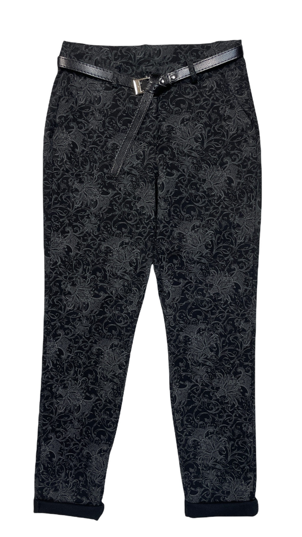 Pantalon femme imprimé avec ceinture