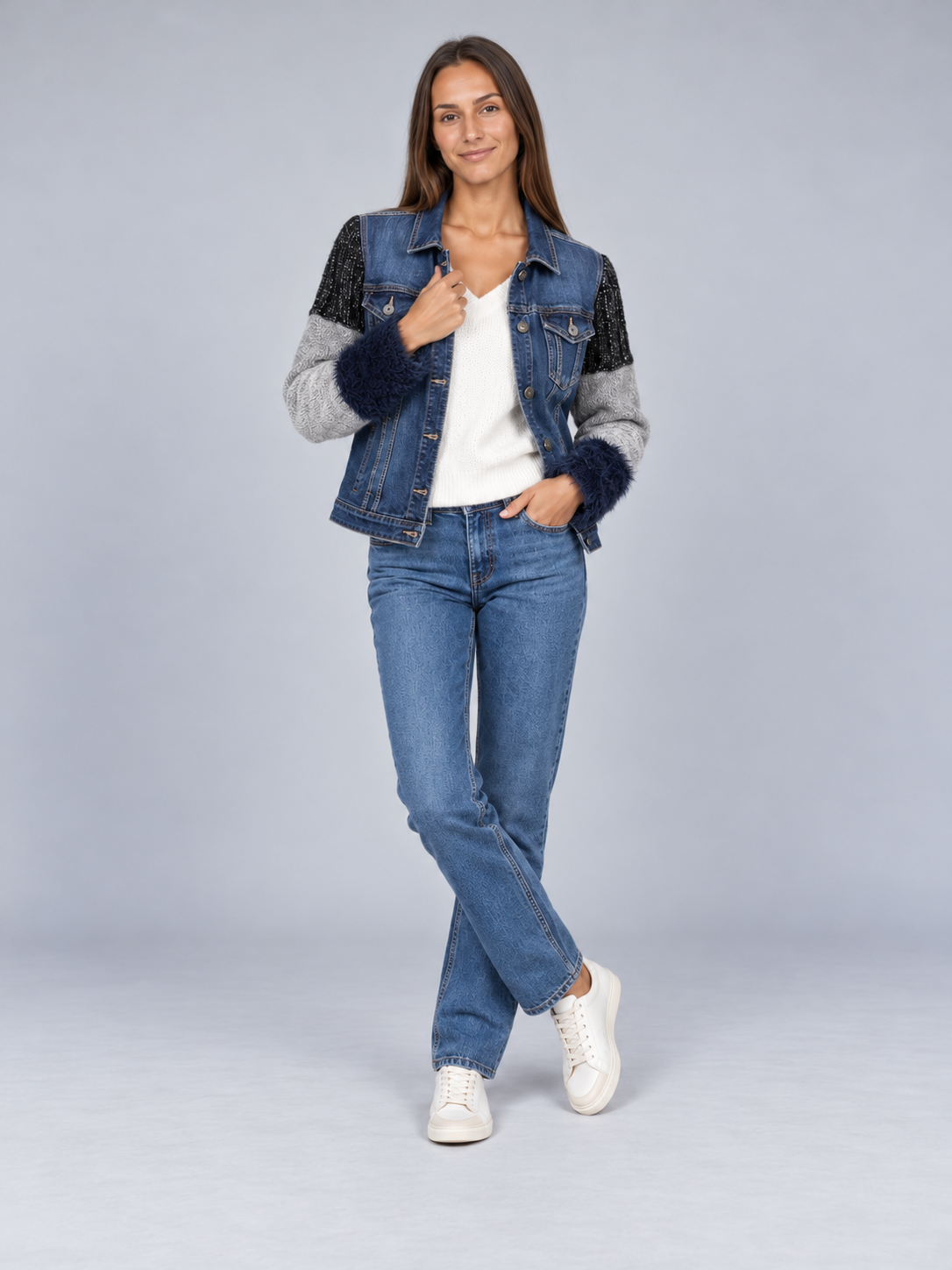 Women's Khaki Denim Jacket NO AGE
