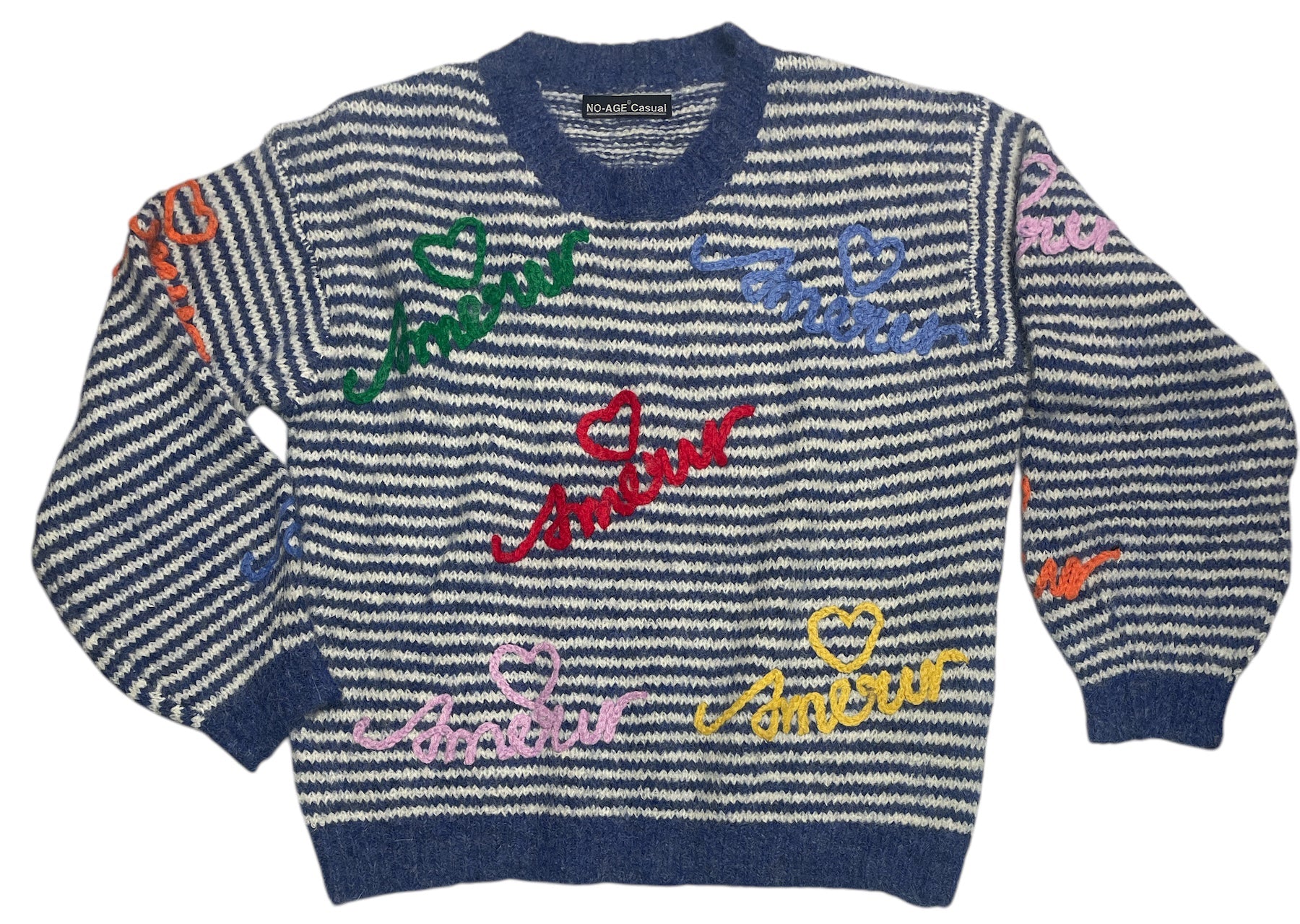 Pull rayure ecriture NO AGE