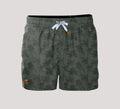 Short de bain homme NO AGE avec motif palmier coloré, affichant un design tropical et une coupe confortable.