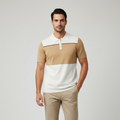 Polo homme en maille 2 tons