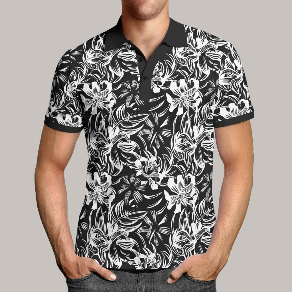 Polo en coton imprimé HIBISCUS