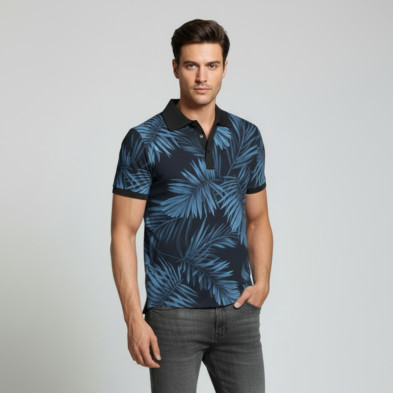 Polo en coton imprimé PALM