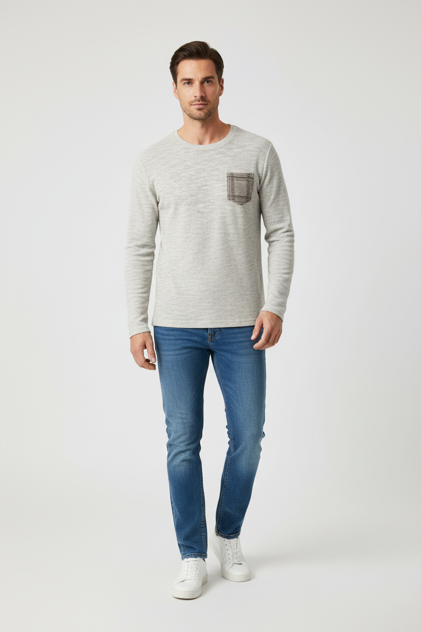 T-shirt regular manches longues POCKET