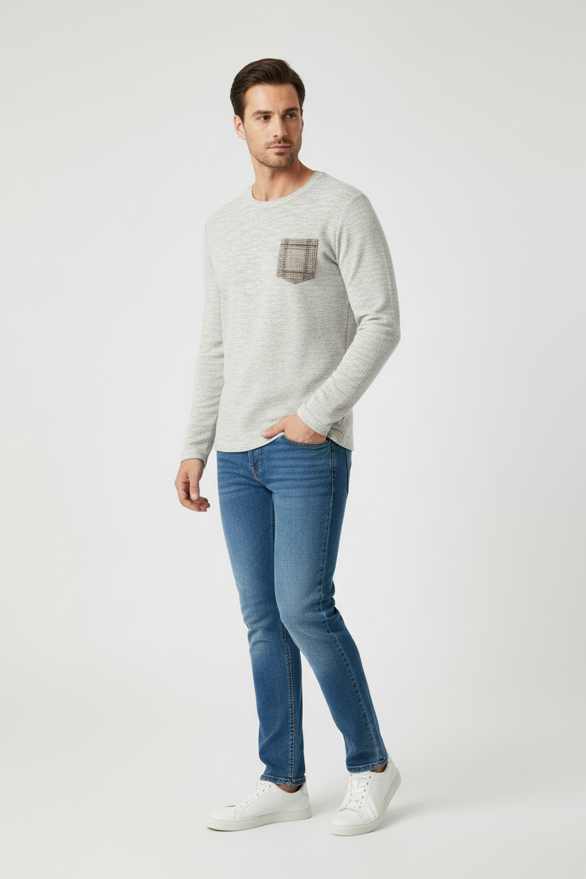 T-shirt regular manches longues POCKET