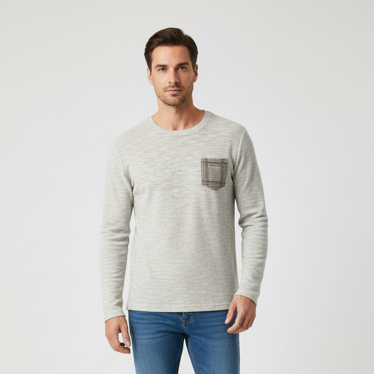 T-shirt regular manches longues POCKET