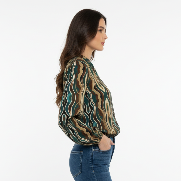 Blouse femme fantaisie imprimé NO AGE