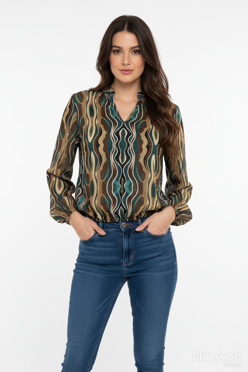 Blouse femme fantaisie imprimé NO AGE