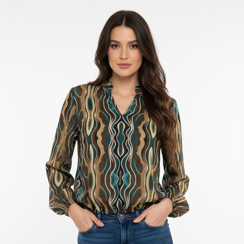 Blouse femme fantaisie imprimé NO AGE