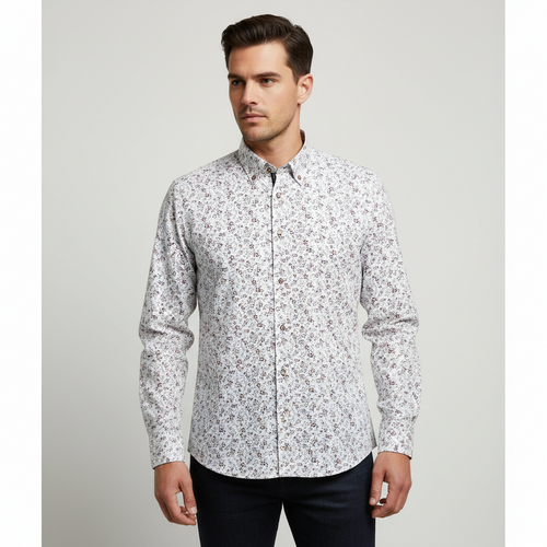 Chemise homme regular imprimé coton NO AGE