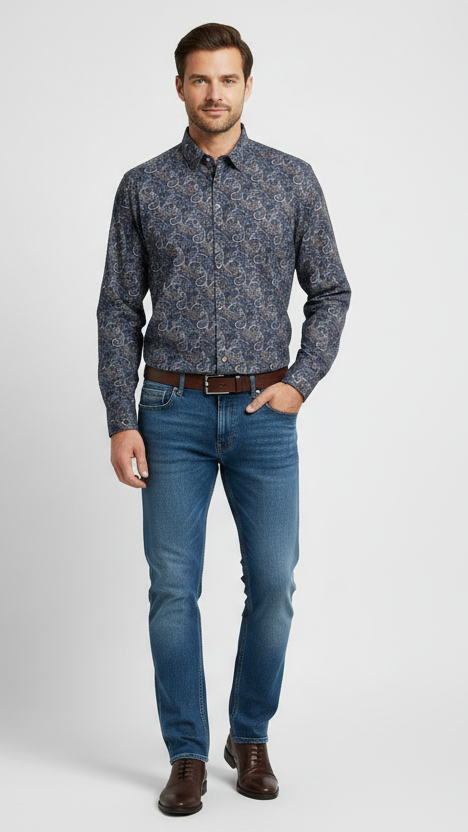 chemise homme slim NO AGE bleu