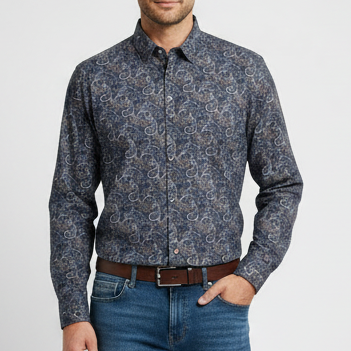 Chemise homme coupe Slim imprimée volut - NO AGE Store