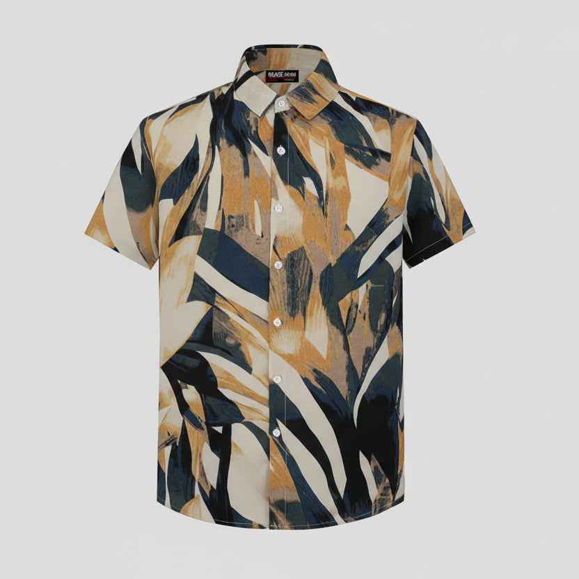 Chemisette regular imprimé camouflage en viscose