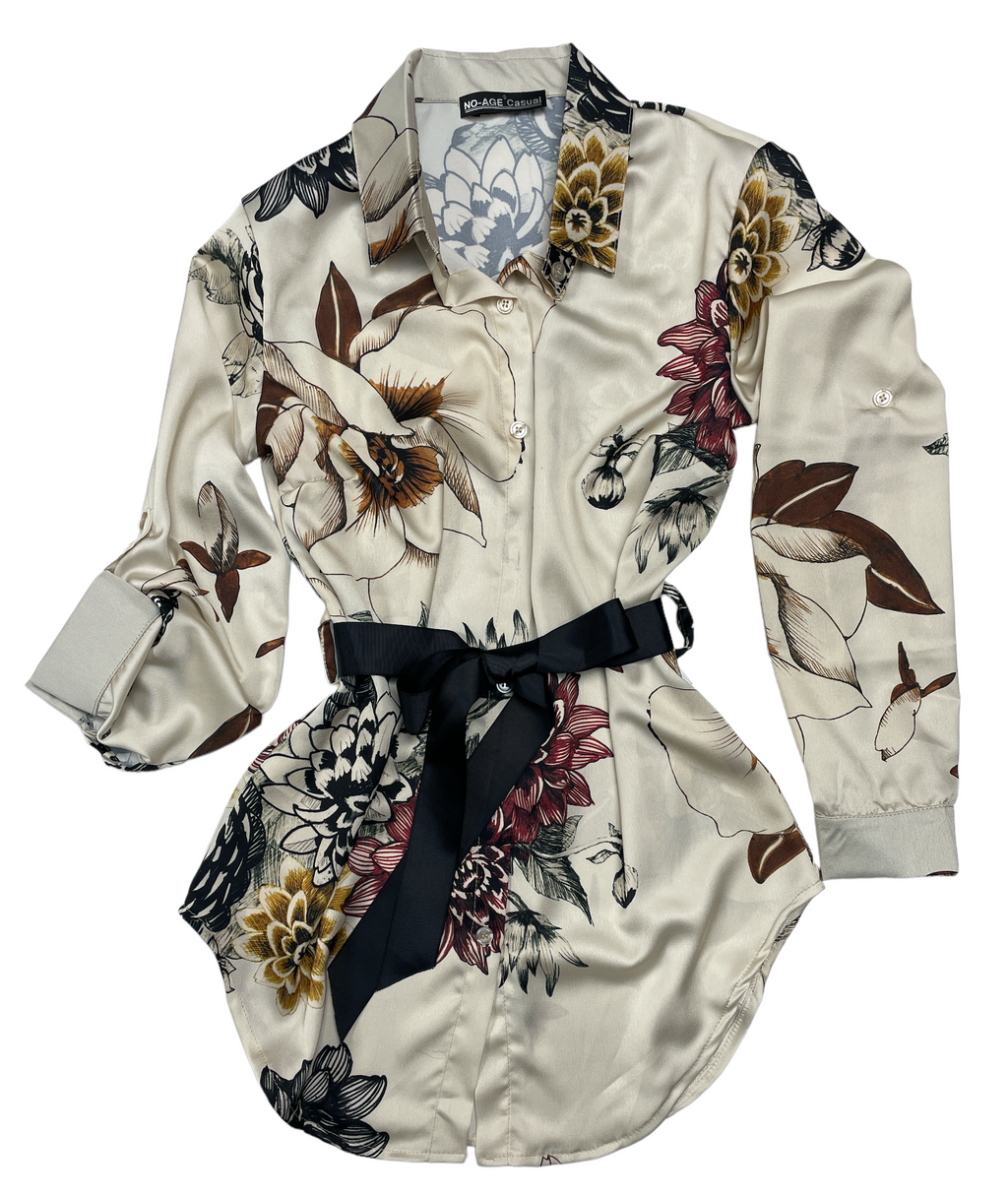 Chemisier femme satin imprimé NO AGE