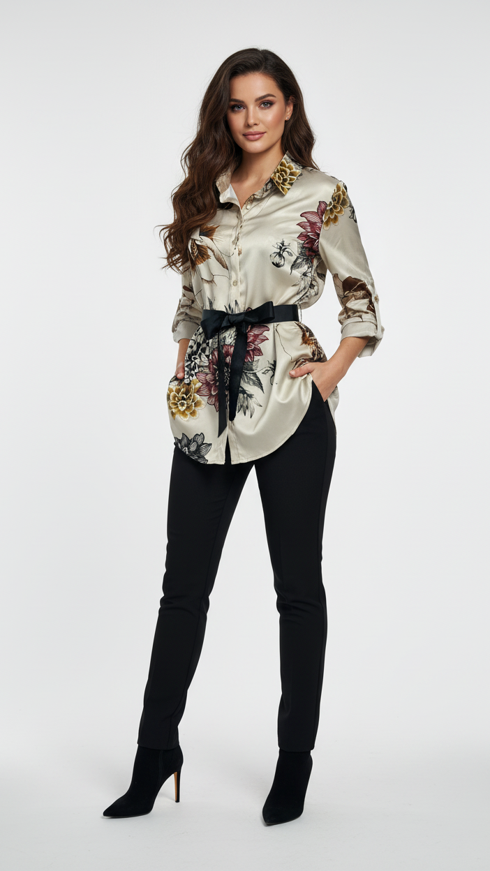 Chemisier femme satin imprimé NO AGE