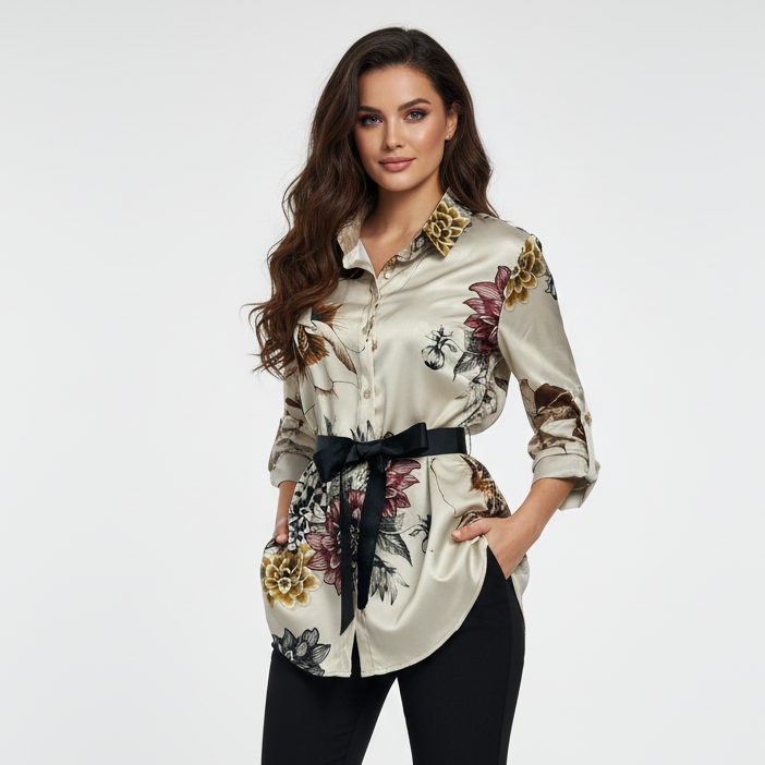 Chemisier femme satin imprimé NO AGE