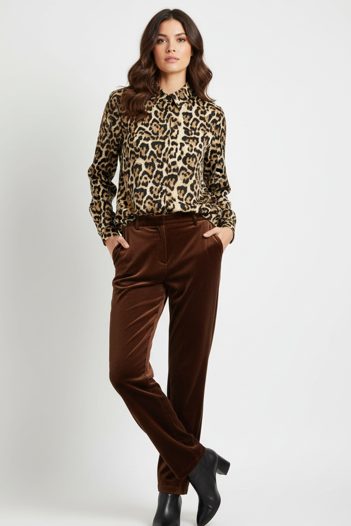 Chemisier femme imprimé léopard