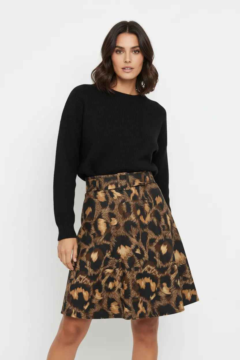 JUPE MI-LONGUE IMPRIMÉE