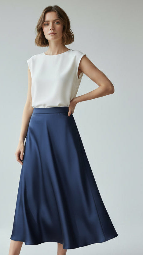 JUPE LONGUE UNI SATIN NO AGE