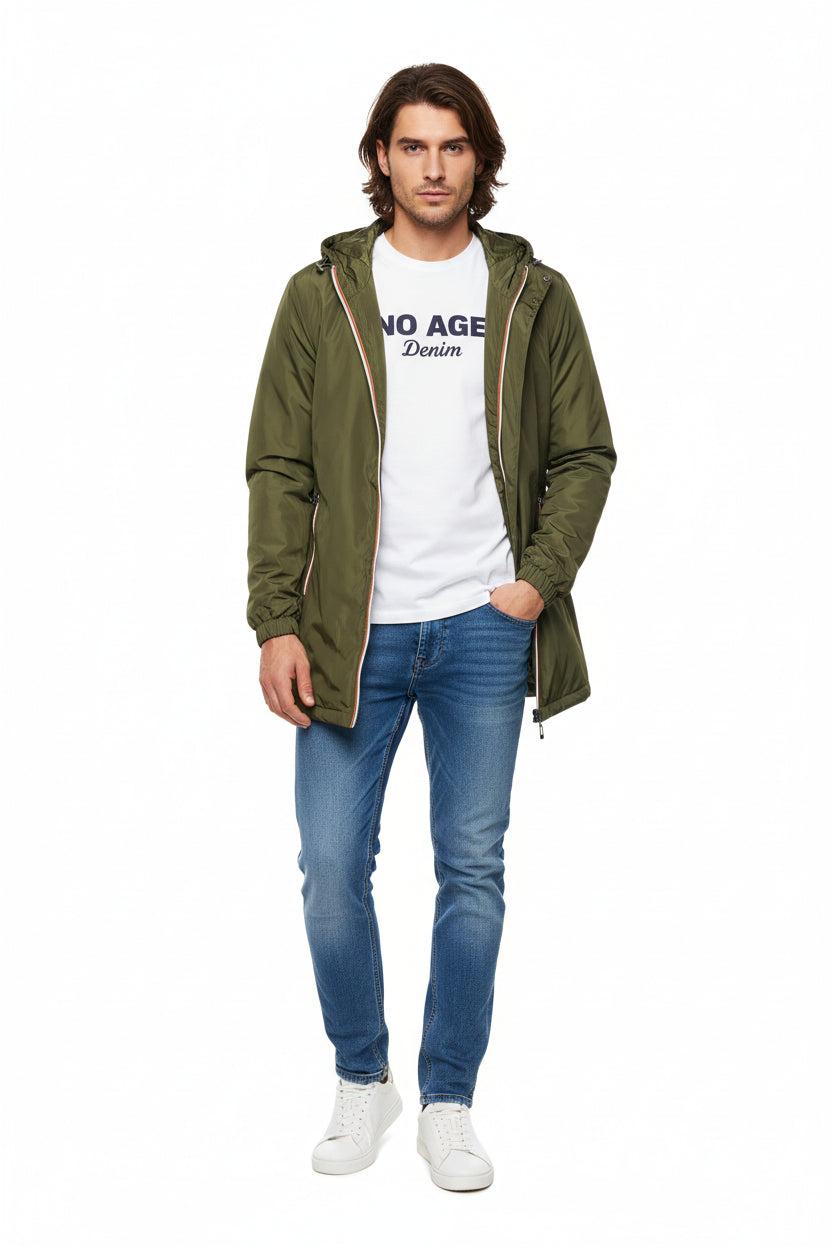 Manteau coupe-vent long capuche - NO AGE Store