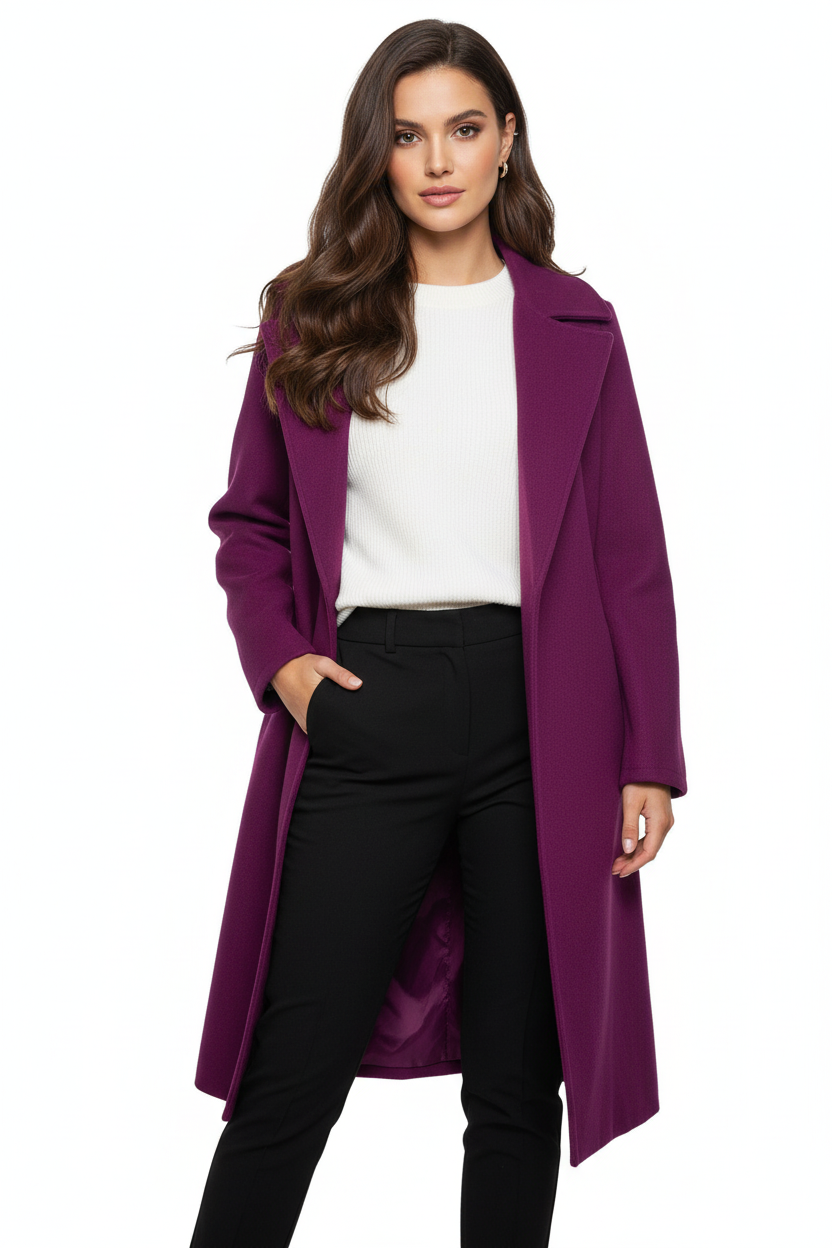 Manteau femme lainage fushia NO AGE