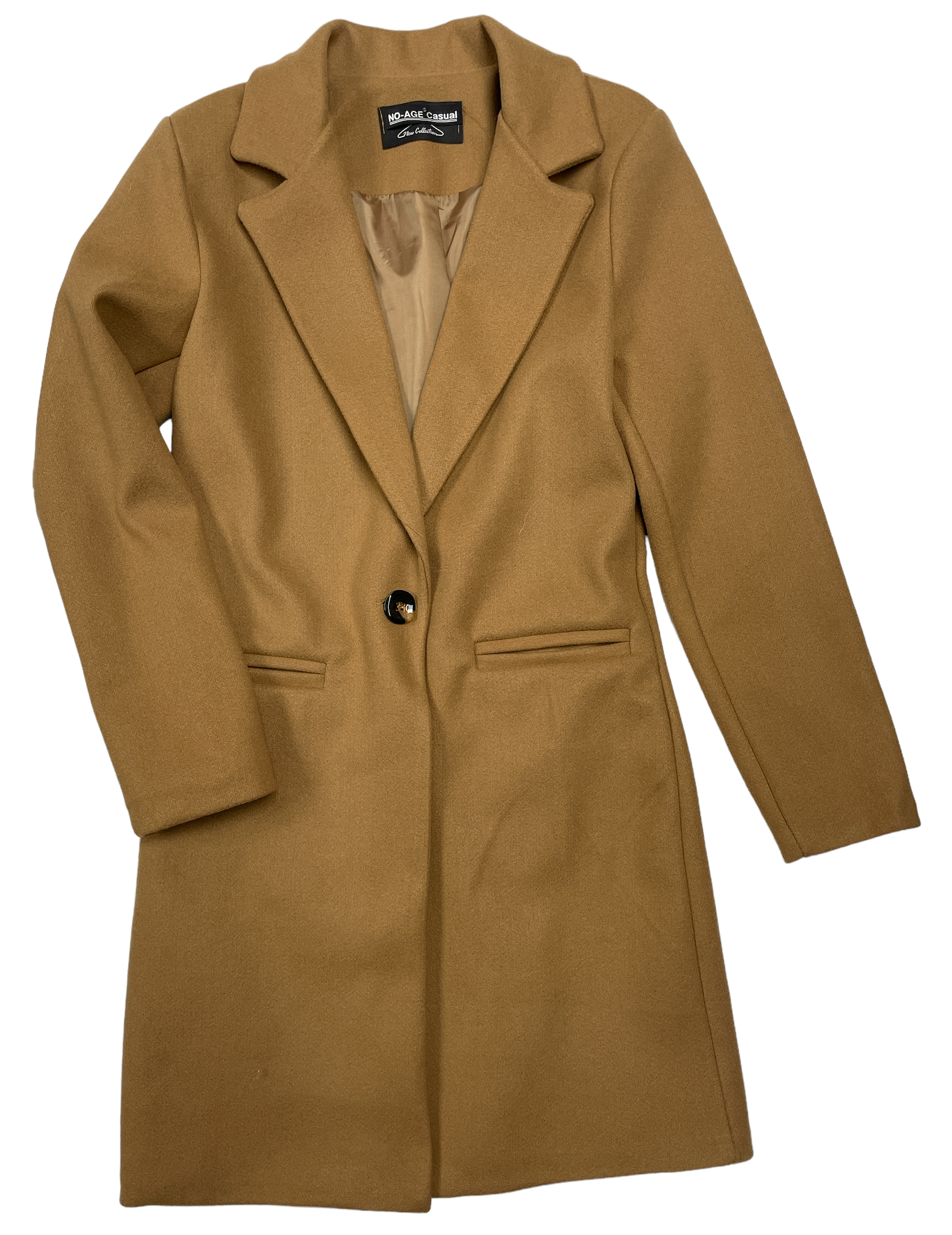manteau femme uni camel