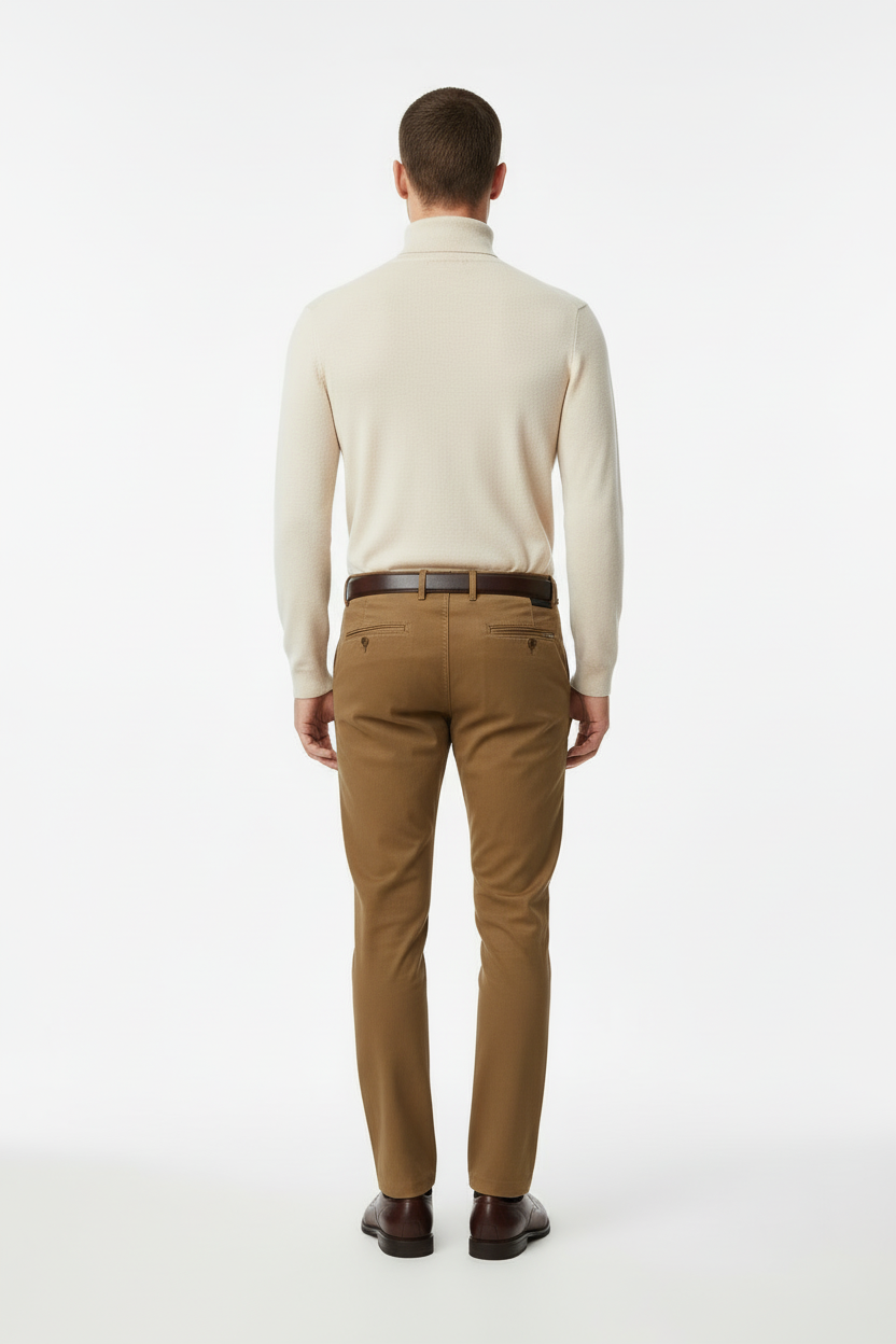 PANTALON Homme slim fit uni - Camel - NO AGE NO AGE