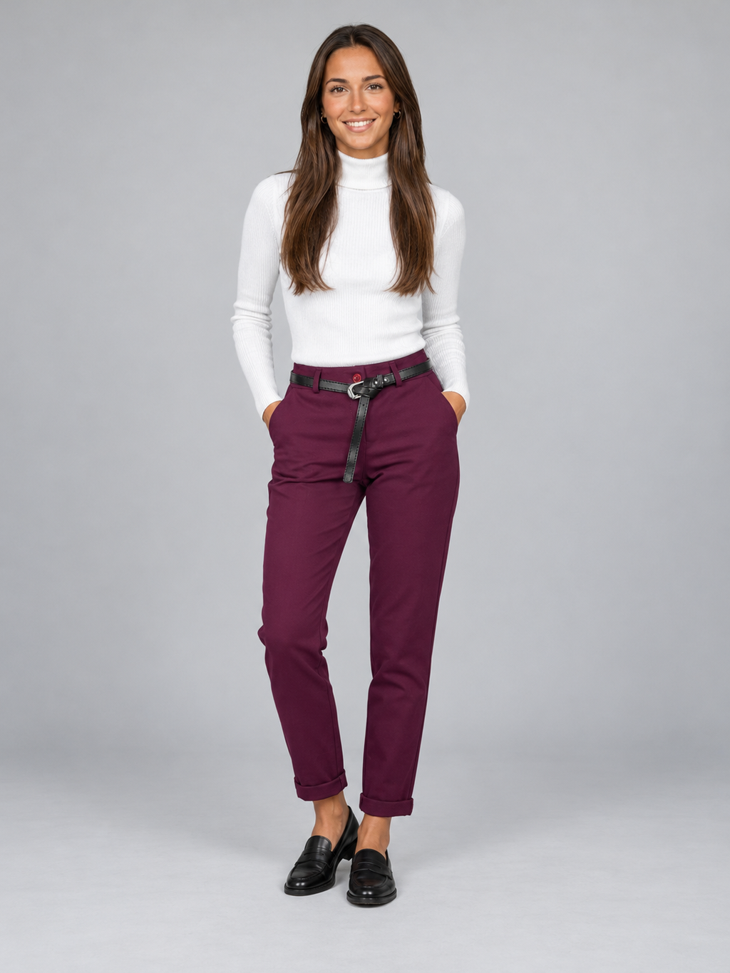 Thick herringbone dress trousers 