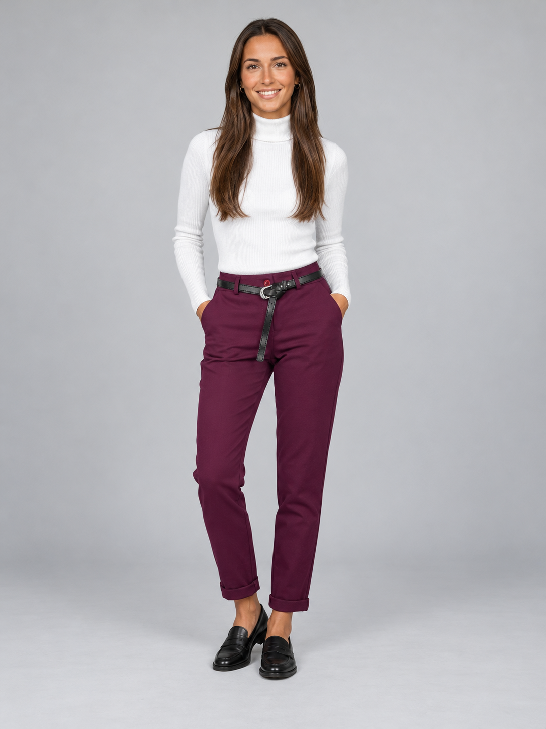 Thick herringbone dress trousers 