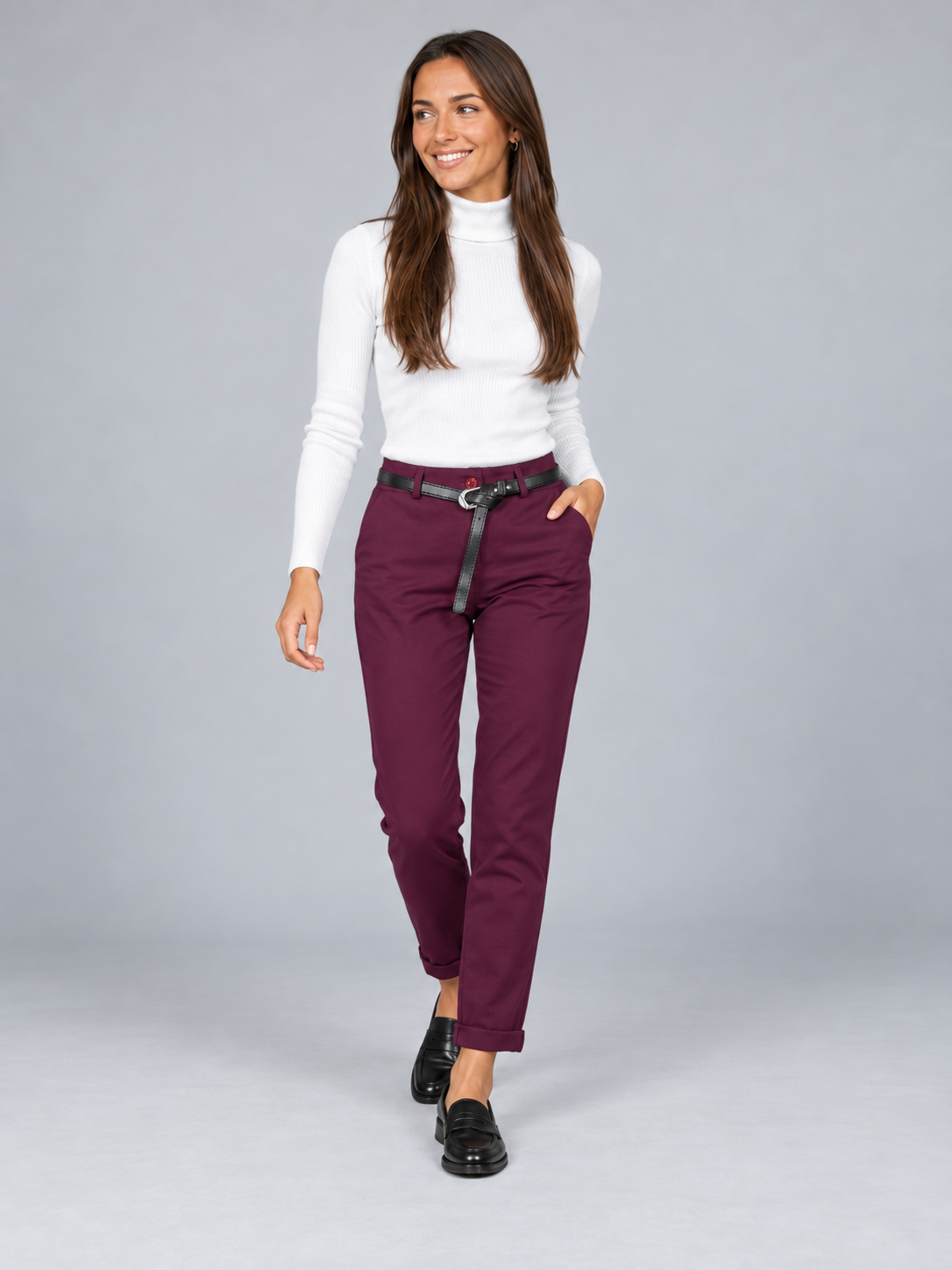 Thick herringbone dress trousers 
