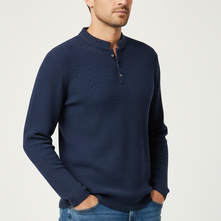 Polo en maille chiné col mao - NO AGE Store