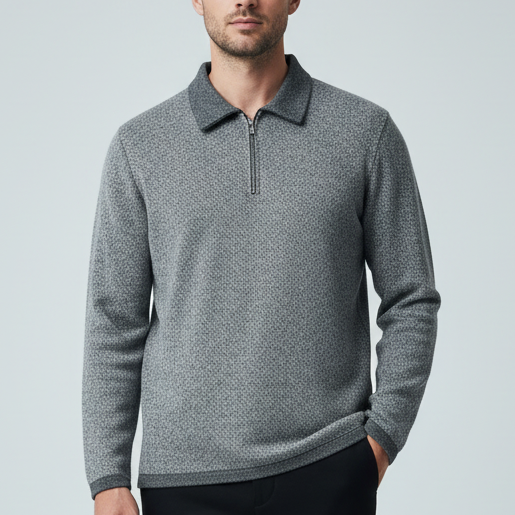 Polo chevrons en maille col zippé - NO AGE Store