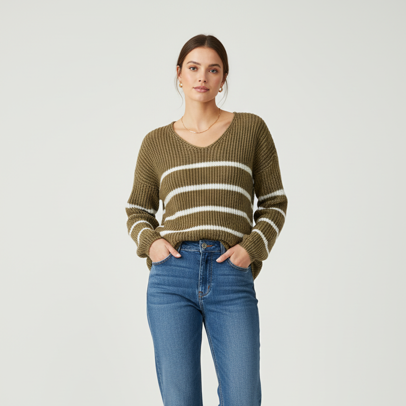 Pull à rayure femme