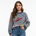 Pull femme à rayure ecriture - NO AGE Store