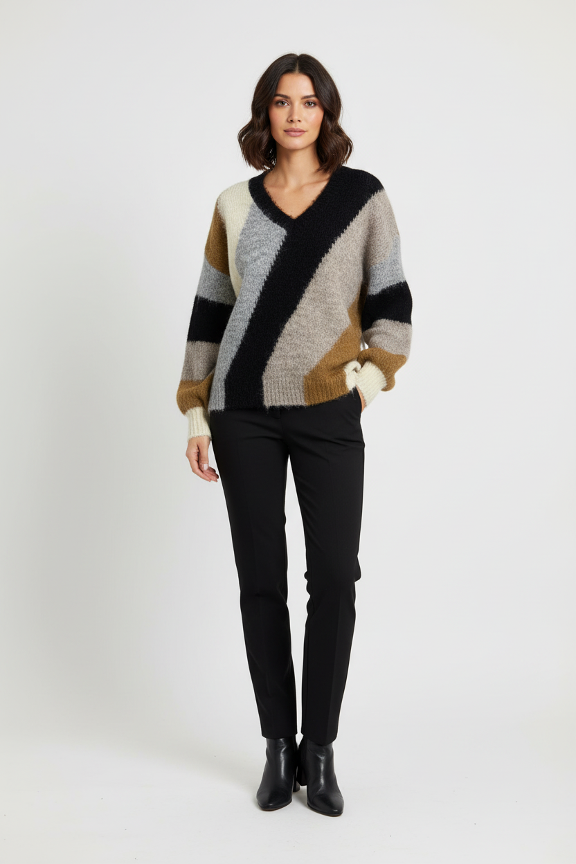 pull femme rayure multicouleur