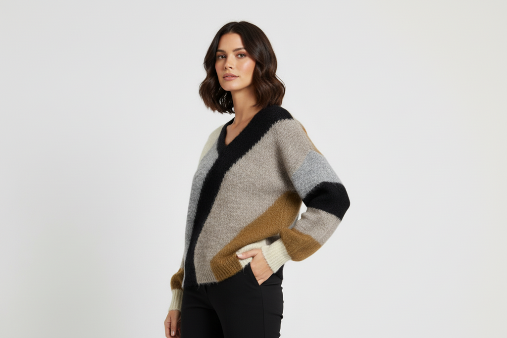 Pull femme fantaisie rayé NO AGE