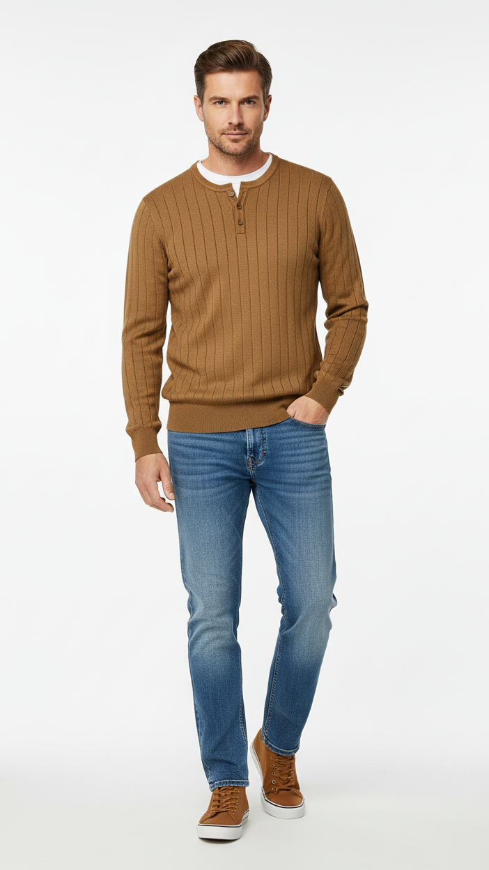 Pull homme col rond effet double NO AGE NO AGE