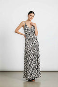 Robe longue imprimée fines bretelles