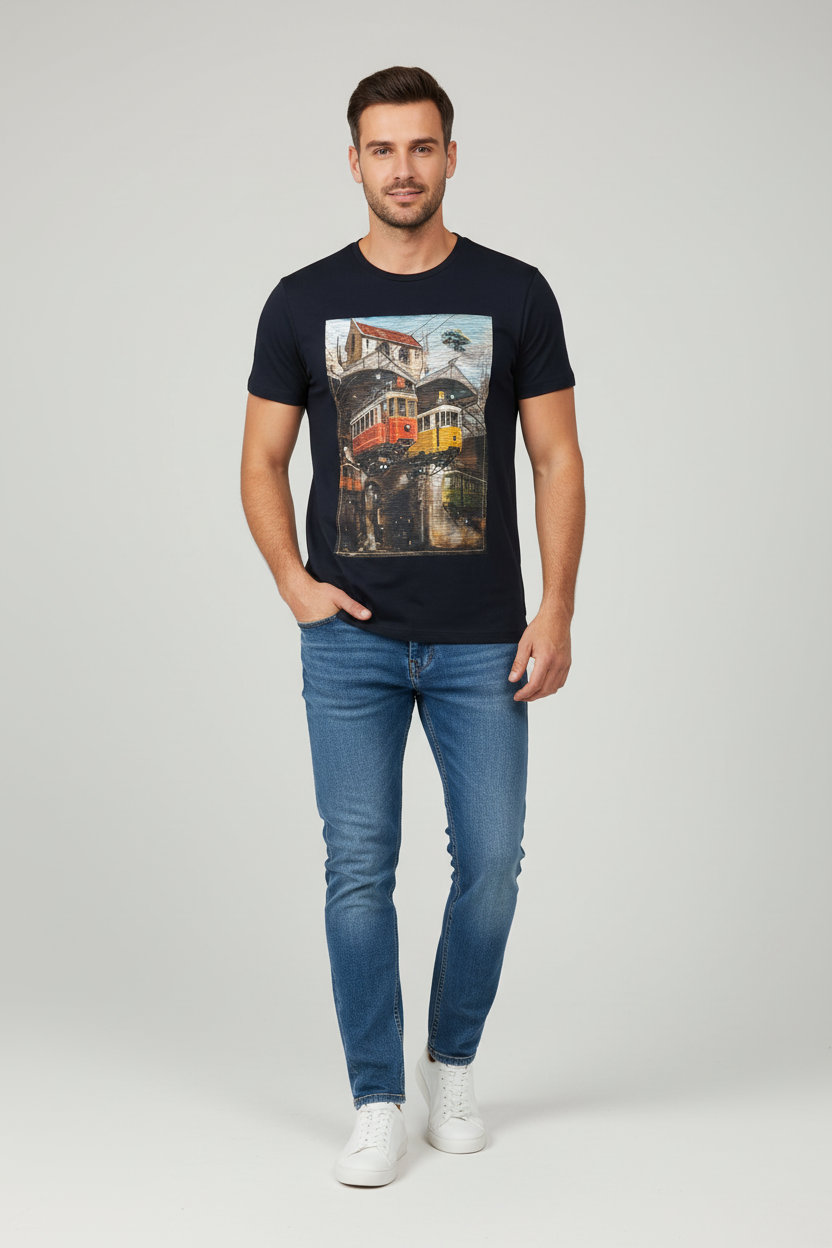 T-shirt regular col rond TRAM