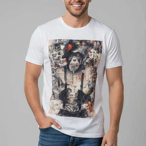 Regular fit round neck t-shirt for men in white by NO AGE, featuring a classic design and soft fabric.